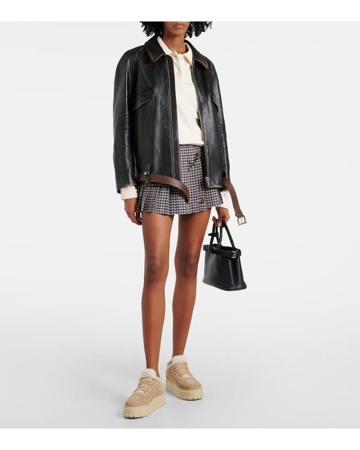 Prada Natural Sneakers Aus Veloursleder Mit Shearling