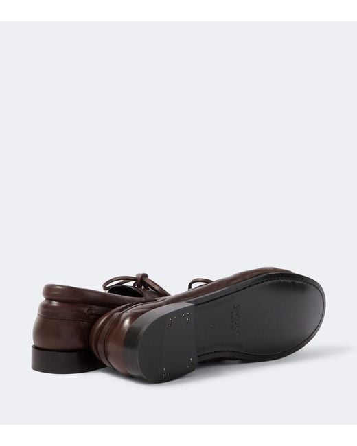Saint Laurent Brown Le Loafer Bateau Leather Boat Shoes for men