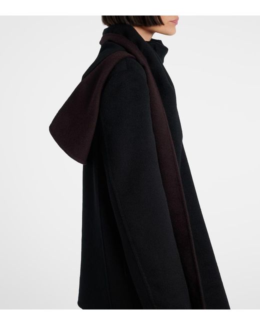 The Row Black Calitra Scarf-Detail Cashmere Jacket