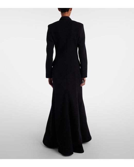 Balenciaga Black Double-Breasted Wool Coat