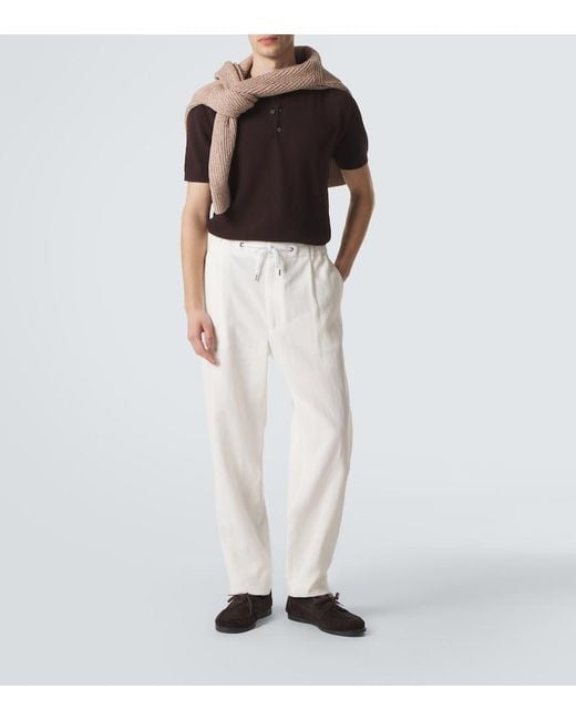 Canali Brown Cotton Polo Shirt for men