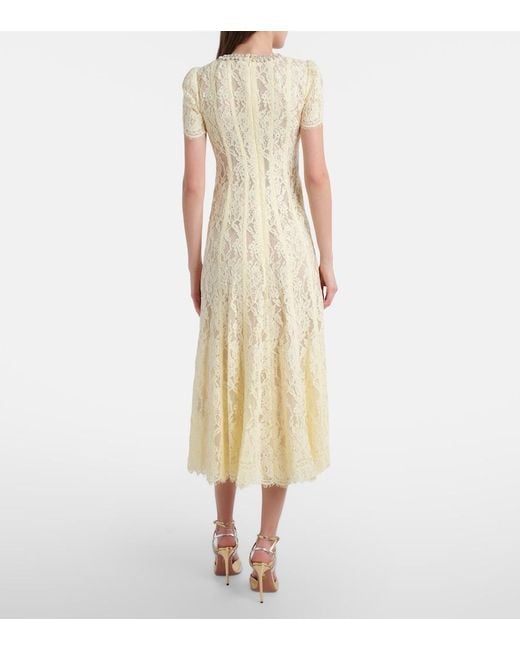 Self-Portrait Metallic Embellished Lace Midi Dress