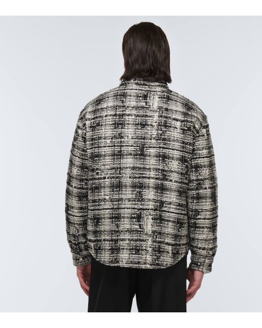 Amiri Tweed Blouson Jacket in Grey for Men Lyst UK