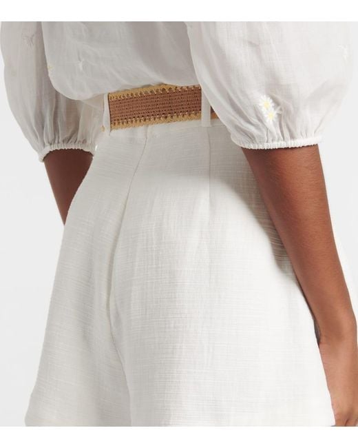 Shorts Acacia Tuck di Zimmermann in White