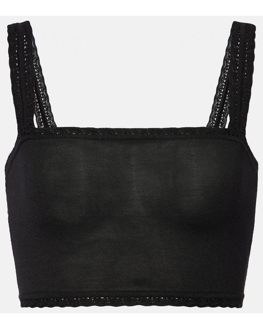 Dolce & Gabbana Black Knitted Silk Crop Top