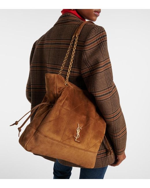 Saint Laurent Brown Jamie Shopping Suede Tote Bag
