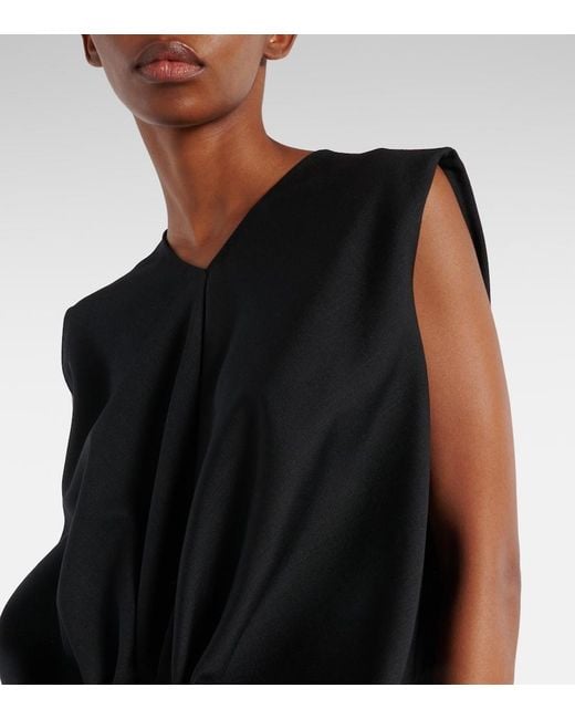 Khaite Black Niel Wool And Mohair Maxi Dress