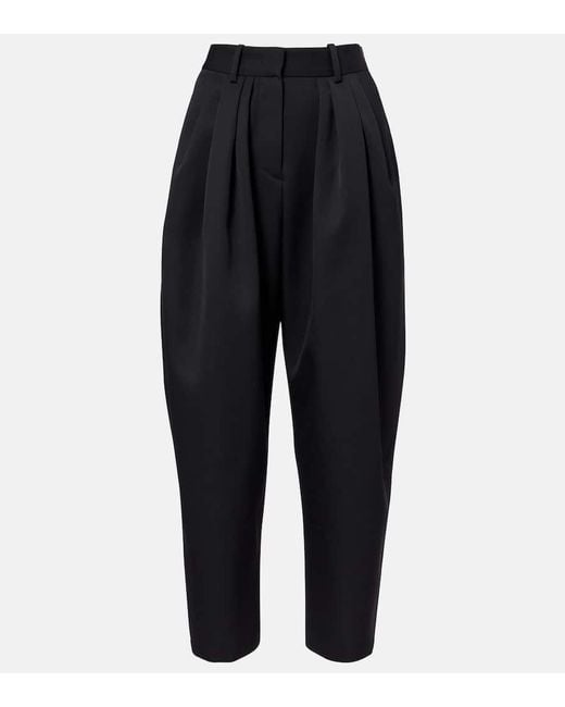 Isabel Marant Blue Janice High-Rise Wool Cropped Pants