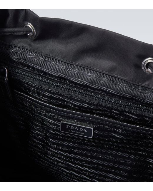 Mochila De Re-Nylon Con Piel Prada de hombre de color Black