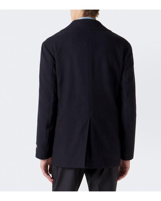 Canali Blue Wool Peacoat for men