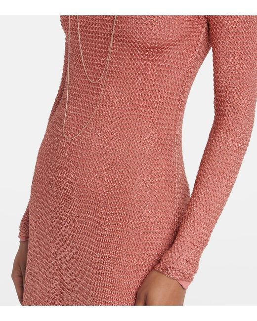 Alaïa Red Sheer Maxi Dress