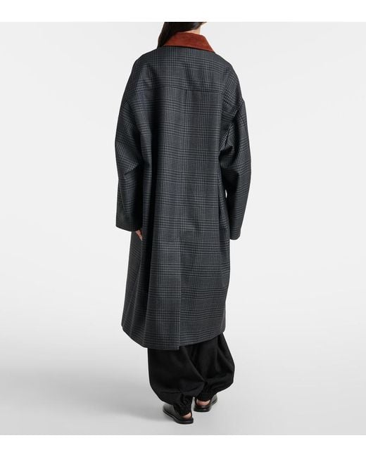 Rohe Black Prince Of Wales Check Virgin Wool Coat