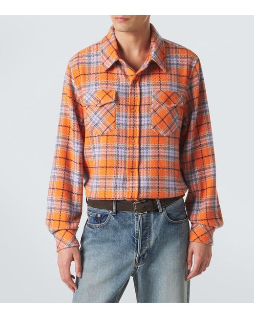 God's True Cashmere Orange Midnight Sun Cashmere Shirt With Carnelian for men