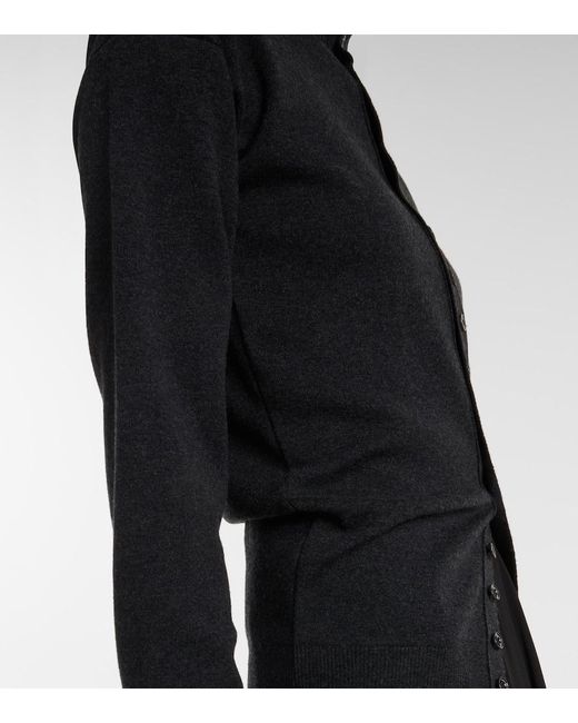 Lemaire Black Turtleneck Wool Cardigan