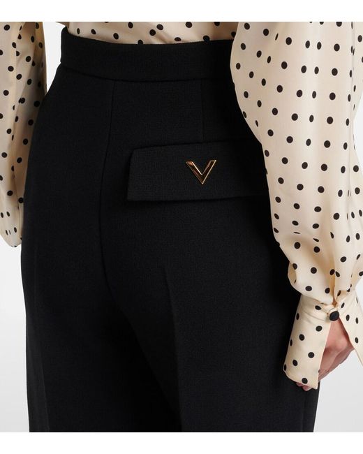 Valentino Black Vgold Virgin Wool Bermuda Shorts