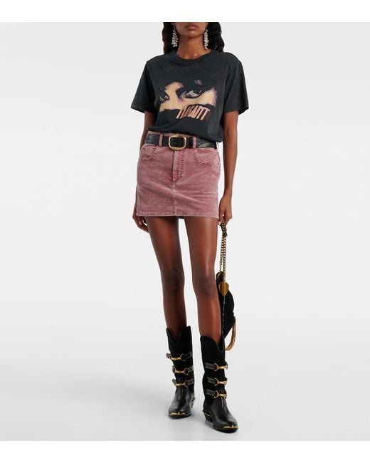 Isabel Marant Pink Olinda Cotton Corduroy Miniskirt