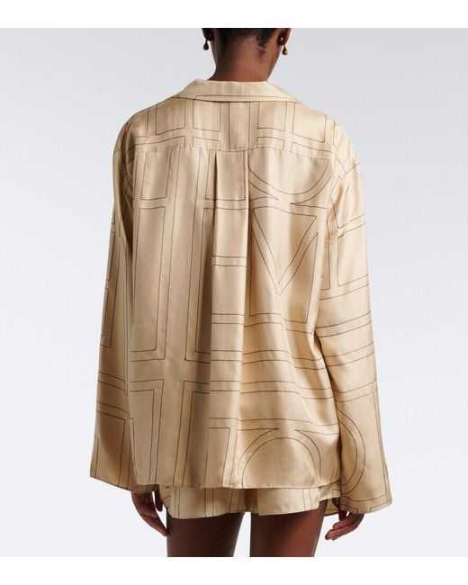Totême Natural Monogram Silk Shirt
