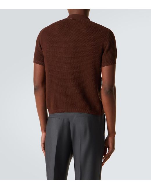 Polo De Algodon Versace de hombre de color Brown
