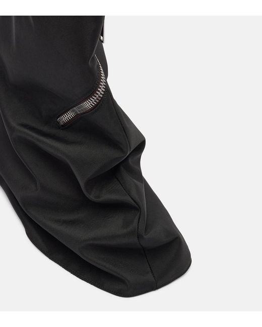Rick Owens Black Zipper-Detail Over-The-Knee Boots
