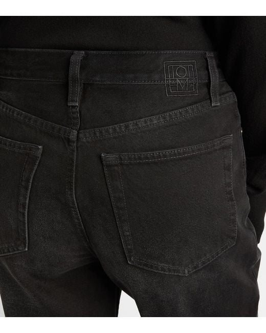 Totême  Black Distressed Straight Jeans