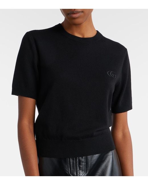 Gucci Black Double G Wool Top