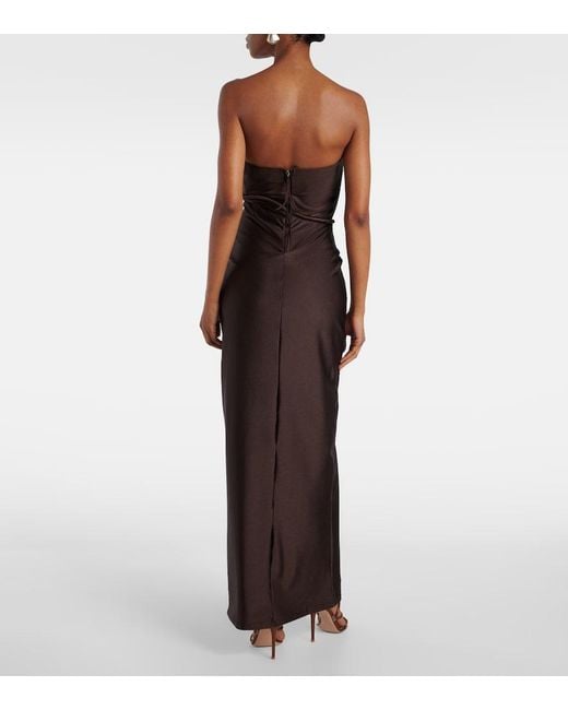 Adriana Degreas Purple Waves Strapless Maxi Dress