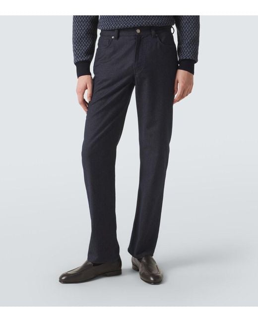 Agnona Blue Mid-Rise Straight Jeans for men