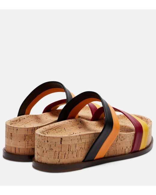 Gabriela Hearst Orange Striker Leather Platform Sandals