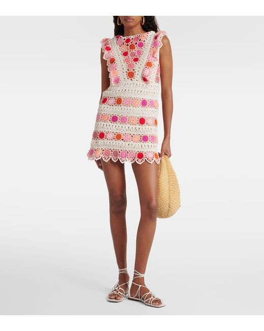 Robe Bouquet En Coton A Fleurs Anna Kosturova en coloris Red