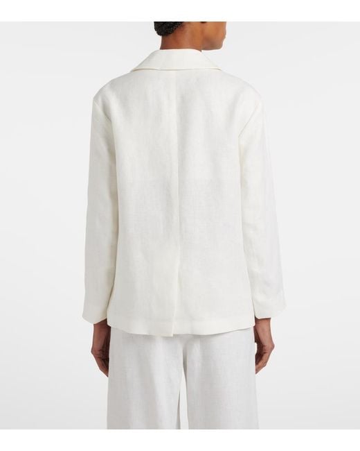 Max Mara White Max Mara Carlotta Linen Blazer