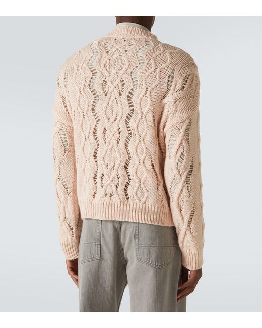 Our Legacy Natural Cable Sonar Roundneck Wool Sweater for men