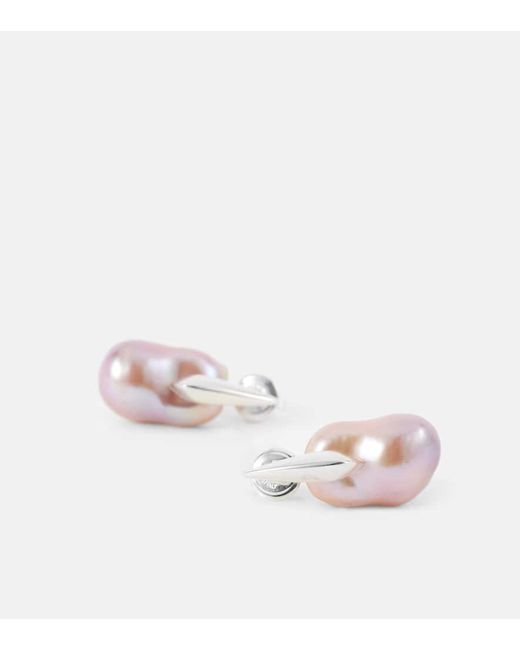 Bottega Veneta Pink Ohrringe Pearl Small Aus Sterlingsilber Mit Barockperlen