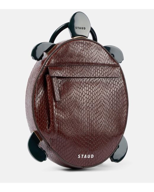 Staud Brown Tortuga Leather Tote Bag