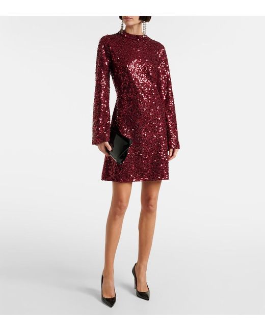 Jonathan Simkhai Red Safia Sequined Minidress