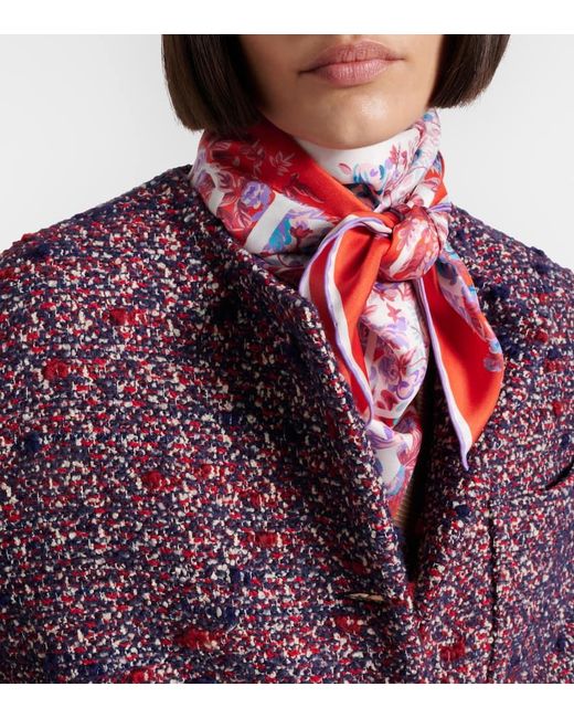 Gucci Red Printed Silk Twill Carré