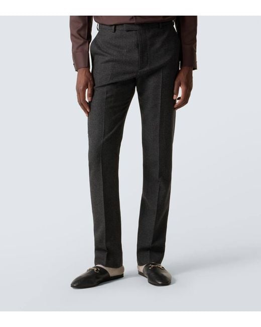 Pantalon Slim En Laine Gucci pour homme en coloris Black