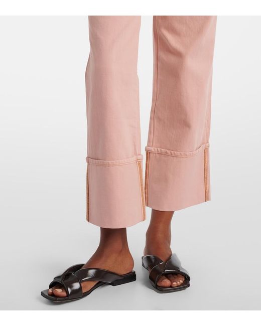 Veronica Beard Pink Dylan Straight Jeans