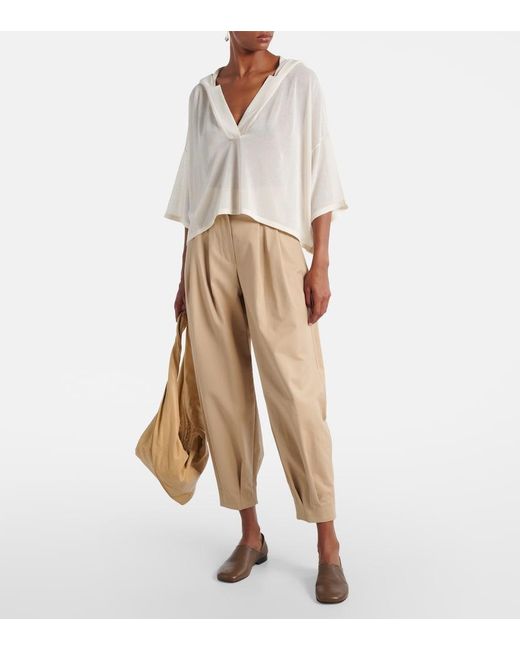 Max Mara White Didy Knitted Cotton-Blend Shirt