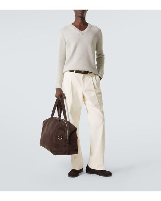 Saman Amel White Kay Cashmere Sweater for men