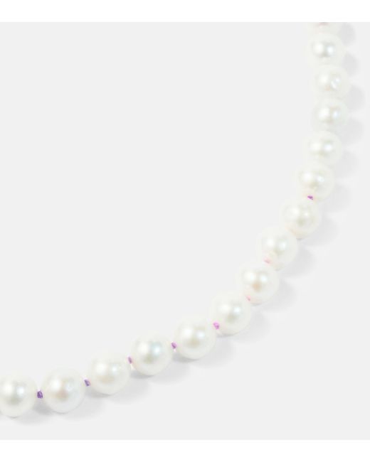 Collier Conch en or 14 ct, perles et pierres precieuses Sydney Evan en coloris White