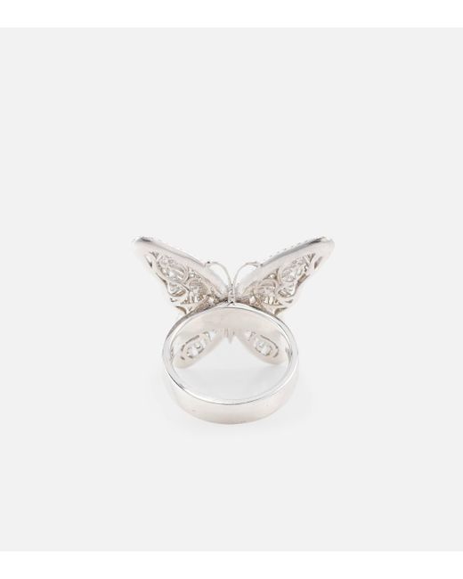Suzanne Kalan Fireworks Butterfly 18kt White Gold Ring With Diamonds
