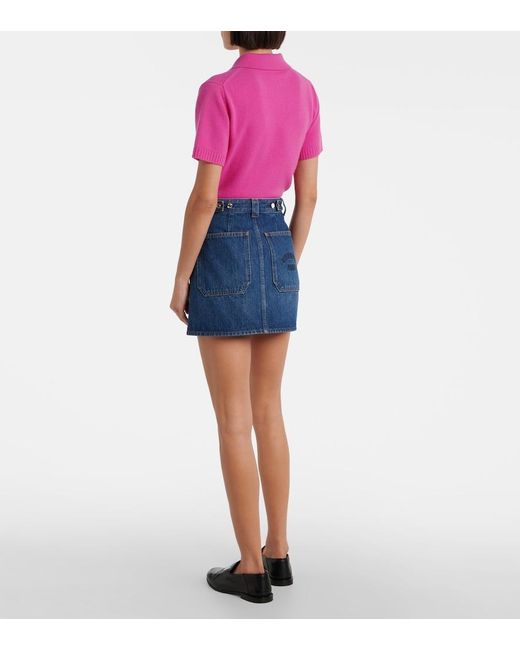 Minifalda De Denim Givenchy de color Blue