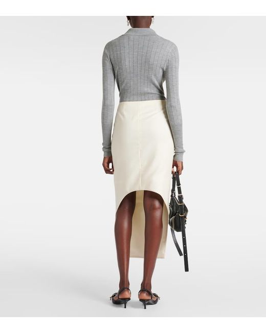 Falda midi asimetrica de mohair y lana Givenchy de color White
