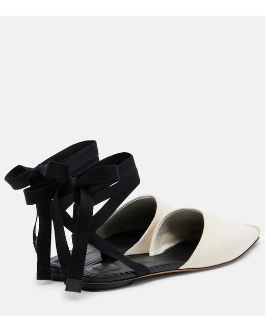 Jacquemus Black Embroidered Canvas Flats
