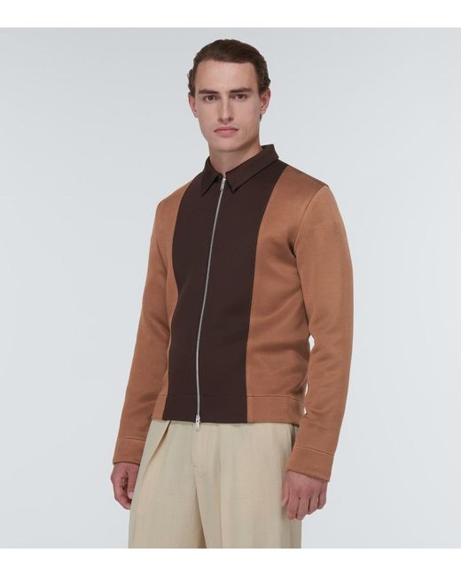Jil Sander Brown Colorblocked Jacket for men