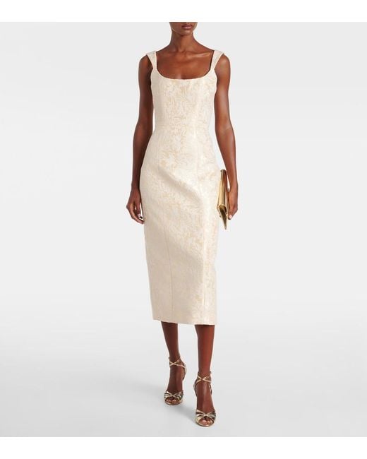 Markarian White Numa Velvet Midi Dress