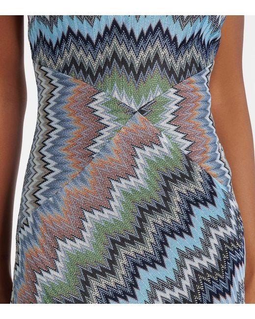 Missoni Blue Zigzag Maxi Dress