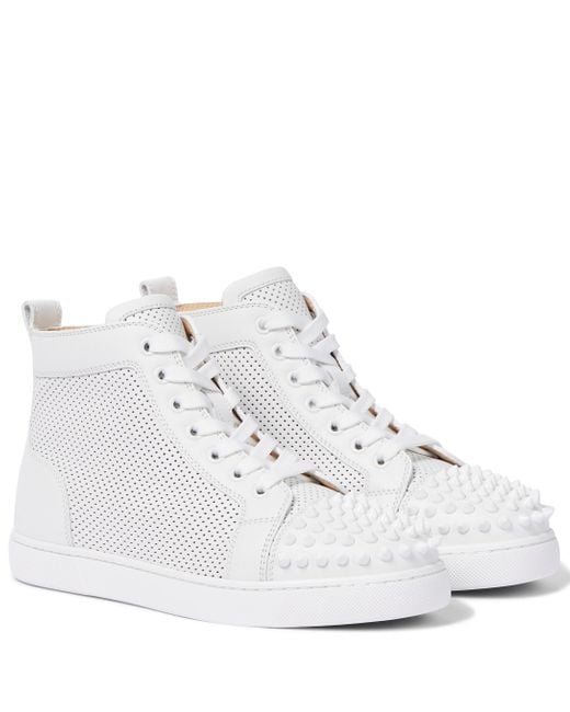 Sneakers Lou Spikes in pelle di Christian Louboutin in White