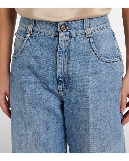 Brunello Cucinelli Blue Wide-Leg Jeans