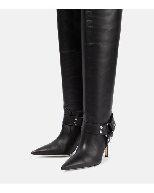 Paris Texas Black June Leather Over-the-knee Boots